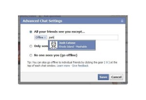 how to appear offline to certain people on new Facebook chat