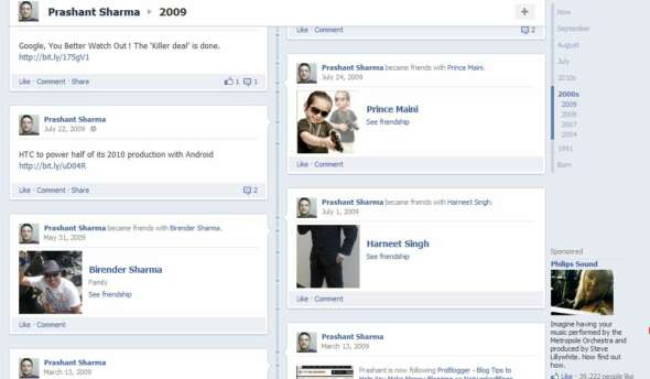 Facebook Timeline Feature