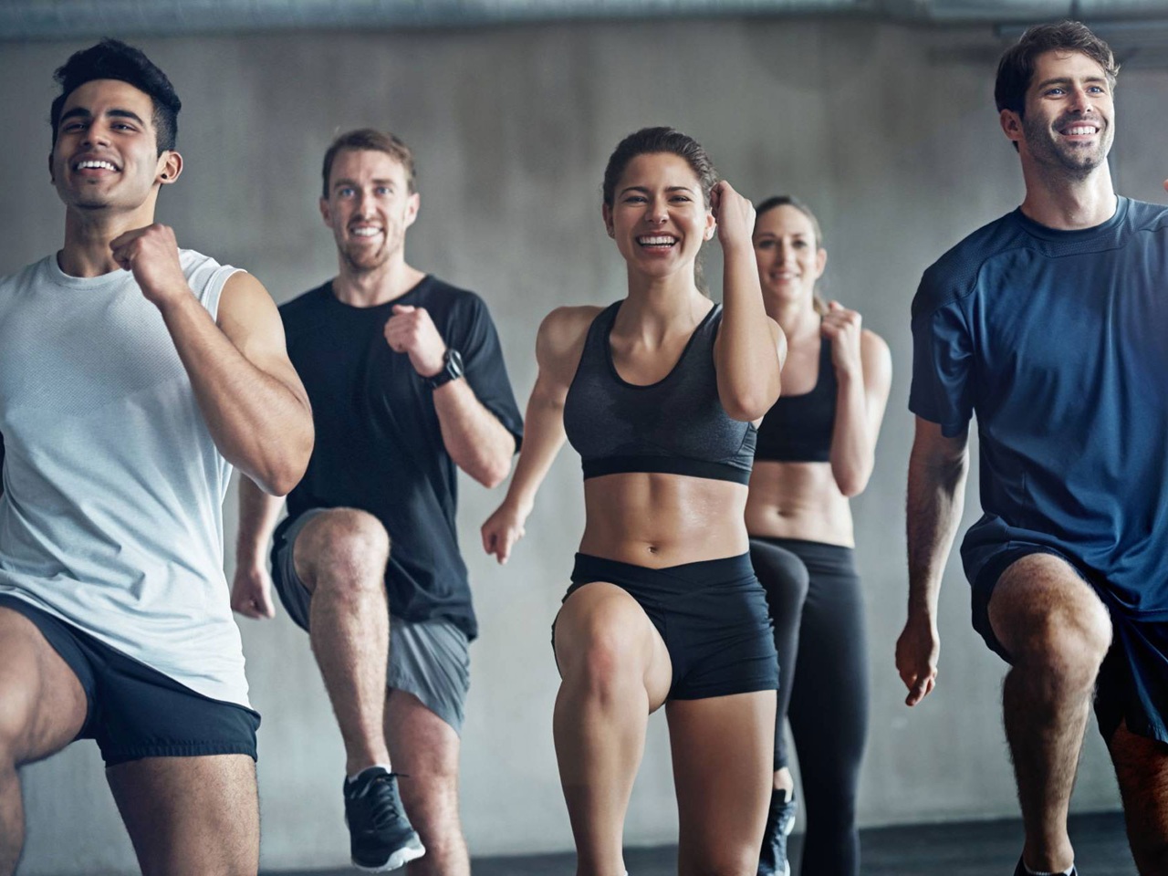 people doing fitness exercises.  