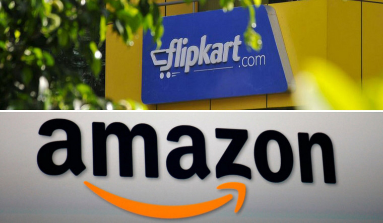 logo of Flipkart and Amazon 