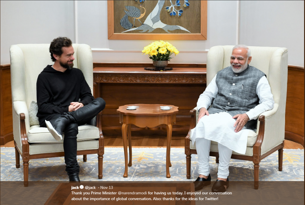 Jack Dorsey meeting PM Modi