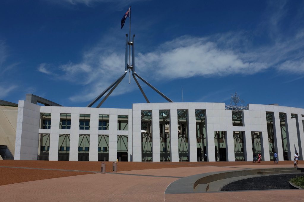 Day picture of Australia's parliament 
