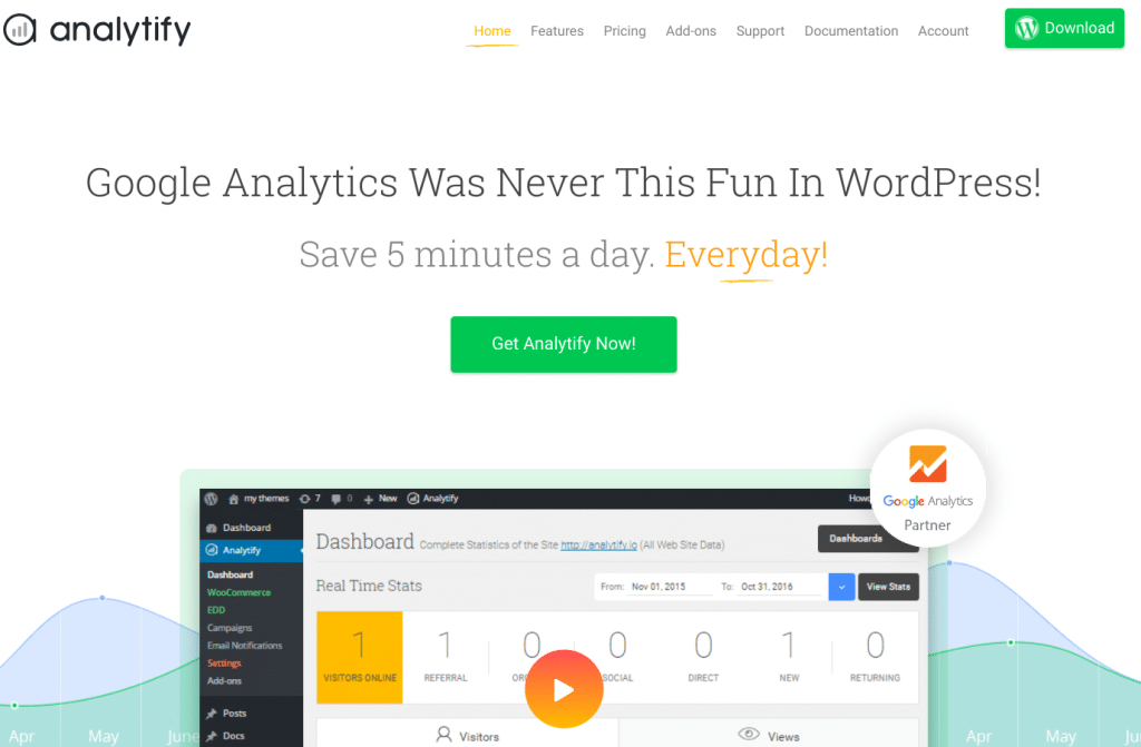 Analytify -best free google analytics plugin for WordPress
