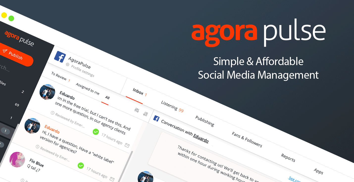 agorapulse - social media analytics tool