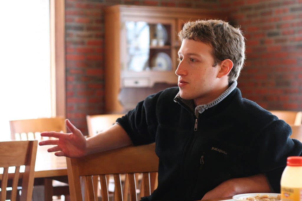 Mark Zuckerberg siting on a chair