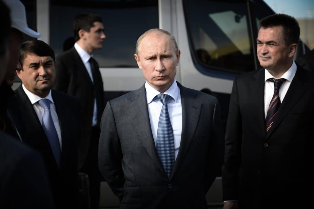 Vladimir Putin with bodygaurds