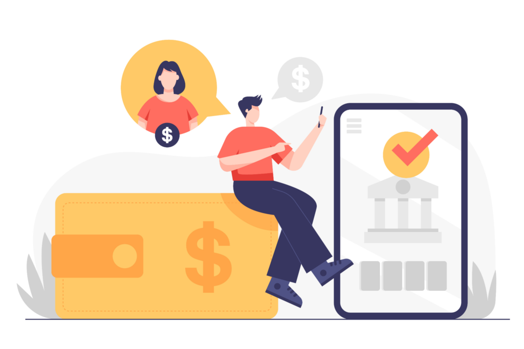 Illustration of secure online banking application testing and digital payment system