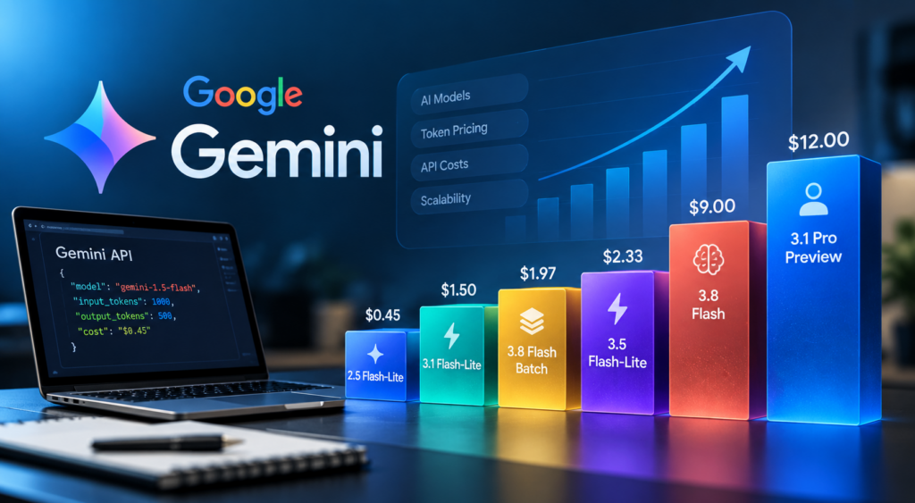 Google Gemini API pricing comparison across different Gemini AI models