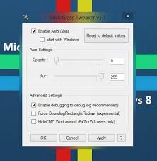 Customize Aero Glass Effect Opacity & Blur In Windows 8